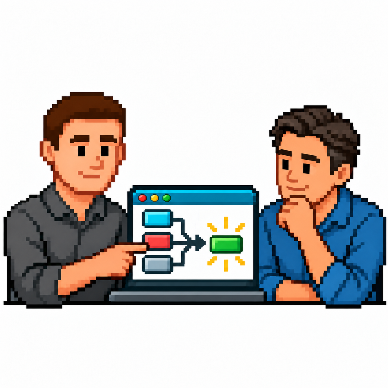 Abe working directly with a SaaS founder